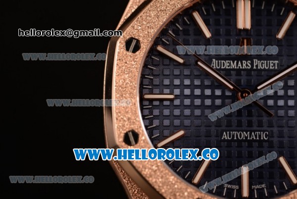 Audemars Piguet Royal Oak 41MM Clone AP Calibre 3120 Automatic Rose Gold Case with Blue Dial and Rose Gold Bracelet - (EF) - Click Image to Close
